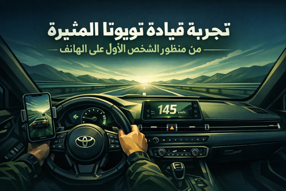 تجربة قيادة تويوتا المثيرة من منظور الشخص الأول على الهاتف